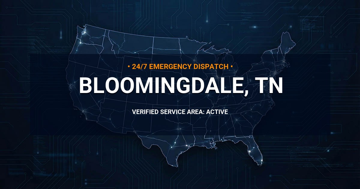 Emergency Plumbing Dispatch Map for Plumbing Services: Bloomingdale, TN