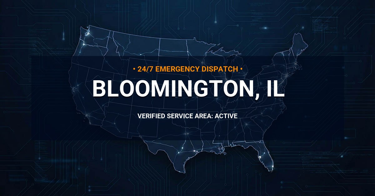 Emergency Plumbing Dispatch Map for Plumbing Services: Bloomington, IL