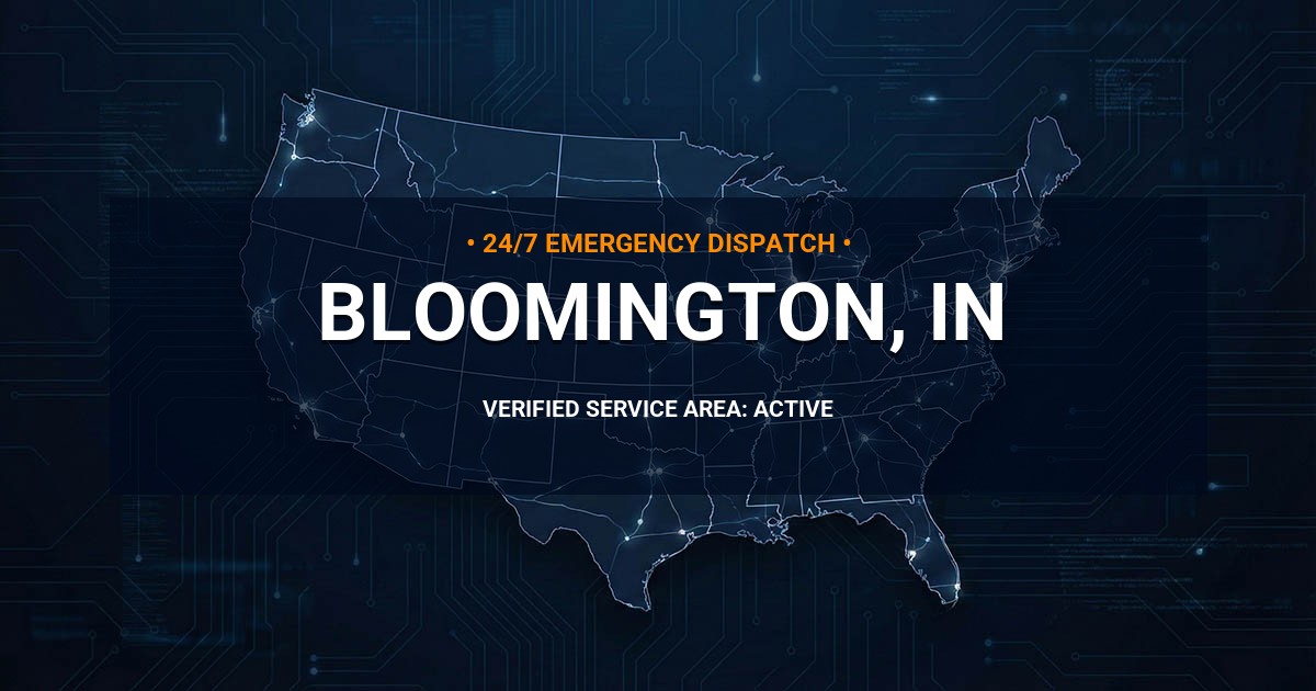 Emergency Plumbing Dispatch Map for Plumbing Services: Bloomington, IN