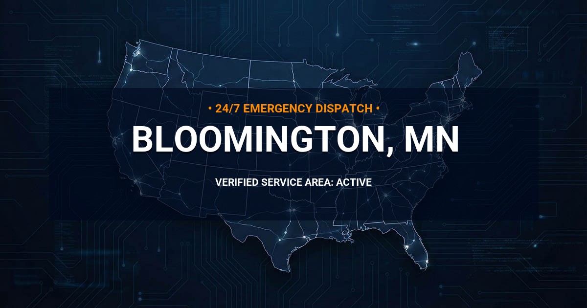 Emergency Plumbing Dispatch Map for Plumbing Services: Bloomington, MN