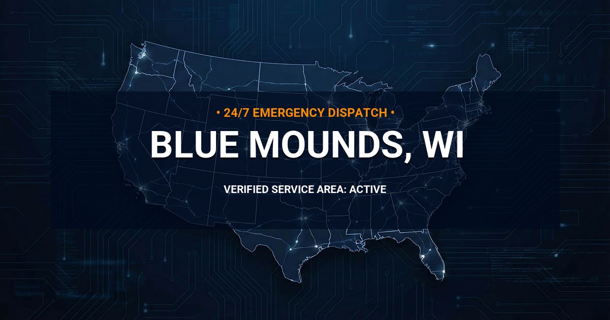Emergency Plumbing Dispatch Map for Plumbing Services: Blue Mounds, WI