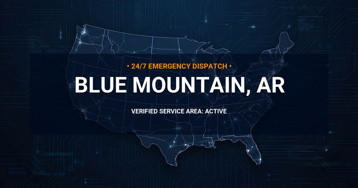 Emergency Plumbing Dispatch Map for Plumbing Services: Blue Mountain, AR