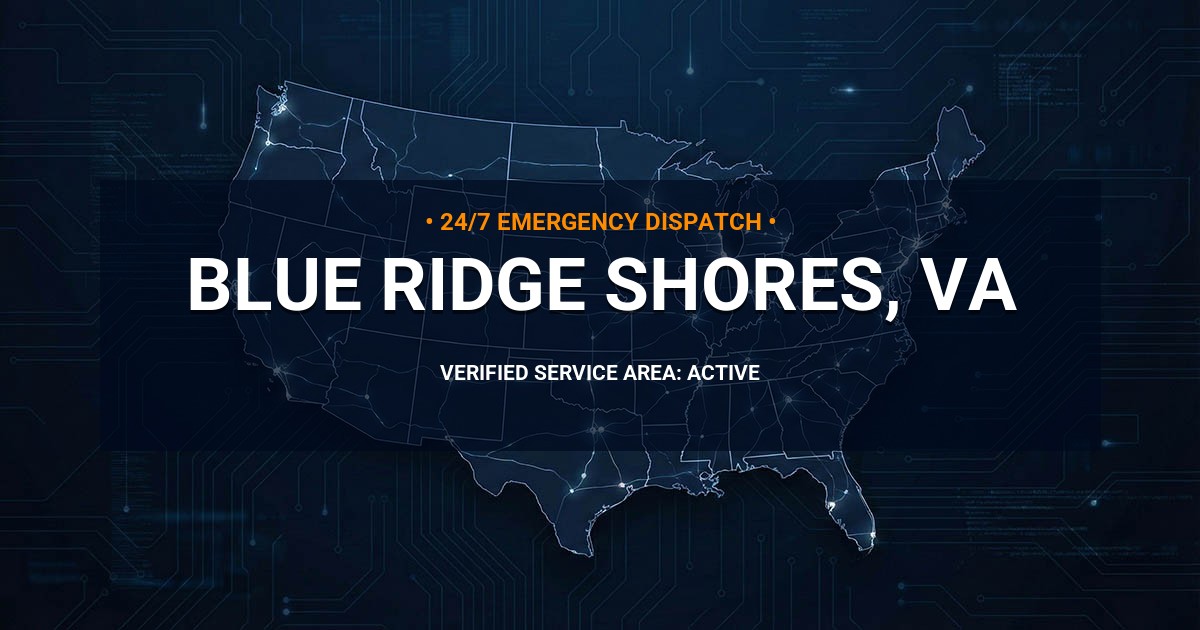 Emergency Plumbing Dispatch Map for Plumbing Services: Blue Ridge Shores, VA