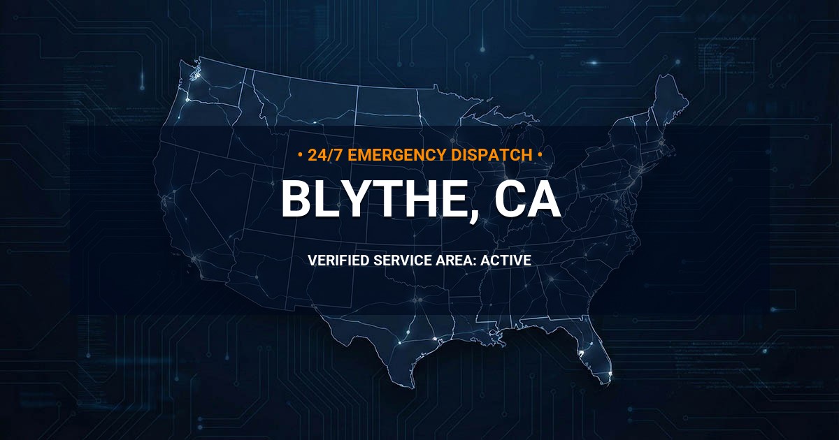 Emergency Plumbing Dispatch Map for Plumbing Services: Blythe, CA