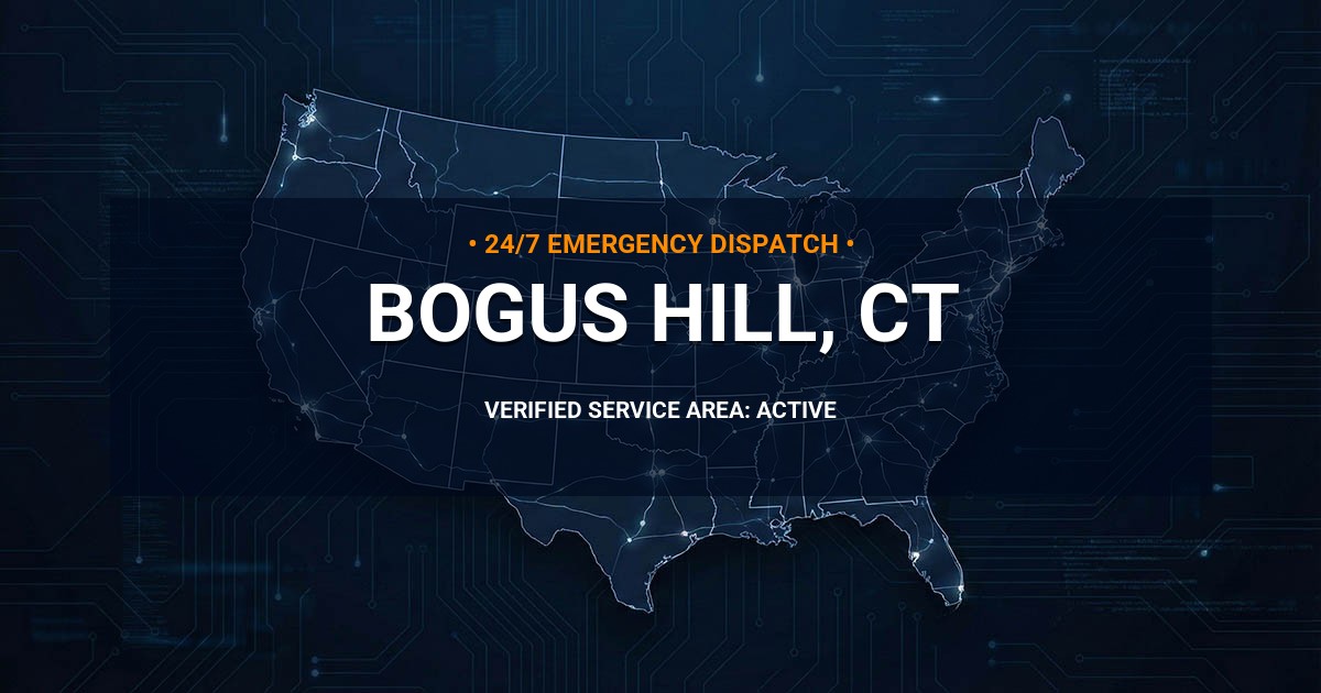 Emergency Plumbing Dispatch Map for Plumbing Services: Bogus Hill, CT