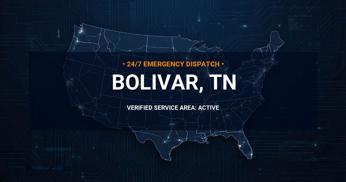 Emergency Plumbing Dispatch Map for Plumbing Services: Bolivar, TN