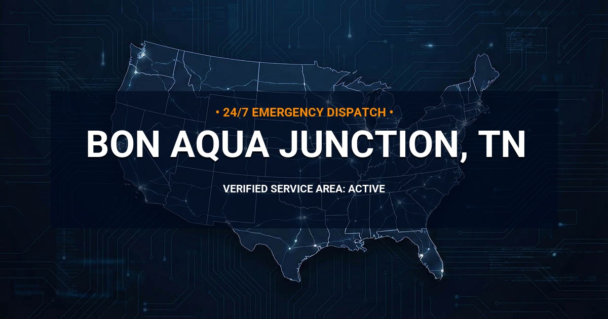 Emergency Plumbing Dispatch Map for Plumbing Services: Bon Aqua Junction, TN
