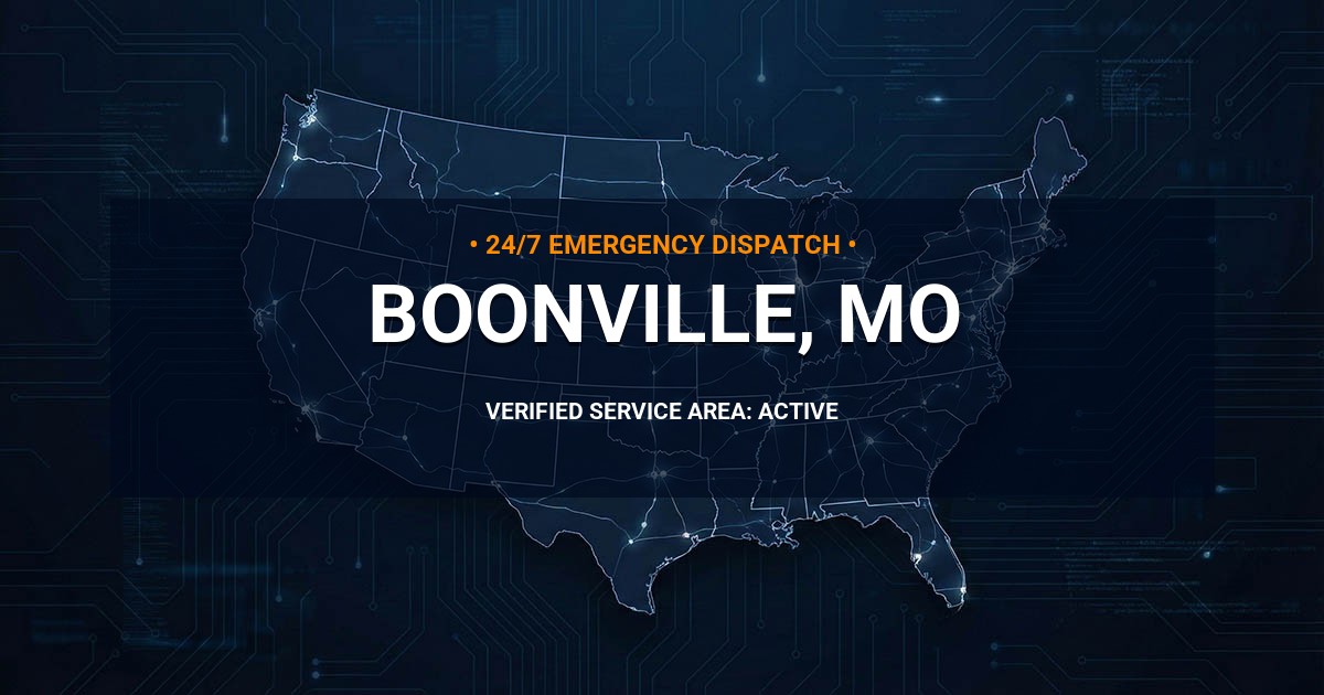 Emergency Plumbing Dispatch Map for Plumbing Services: Boonville, MO