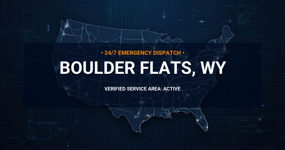 Emergency Plumbing Dispatch Map for Plumbing Services: Boulder Flats, WY