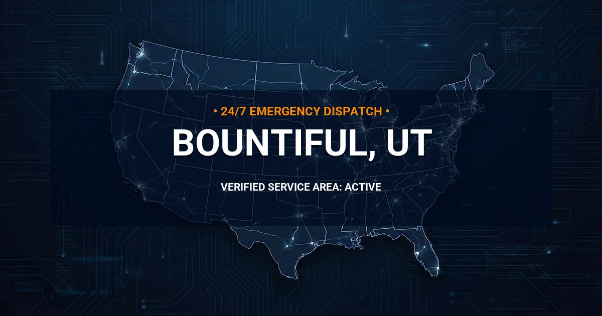 Emergency Plumbing Dispatch Map for Plumbing Services: Bountiful, UT