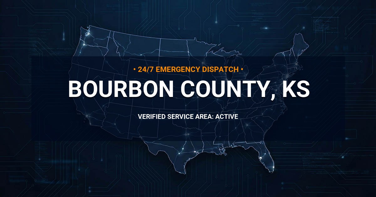 Emergency Plumbing Dispatch Map for Bourbon County Plumbing Logistics