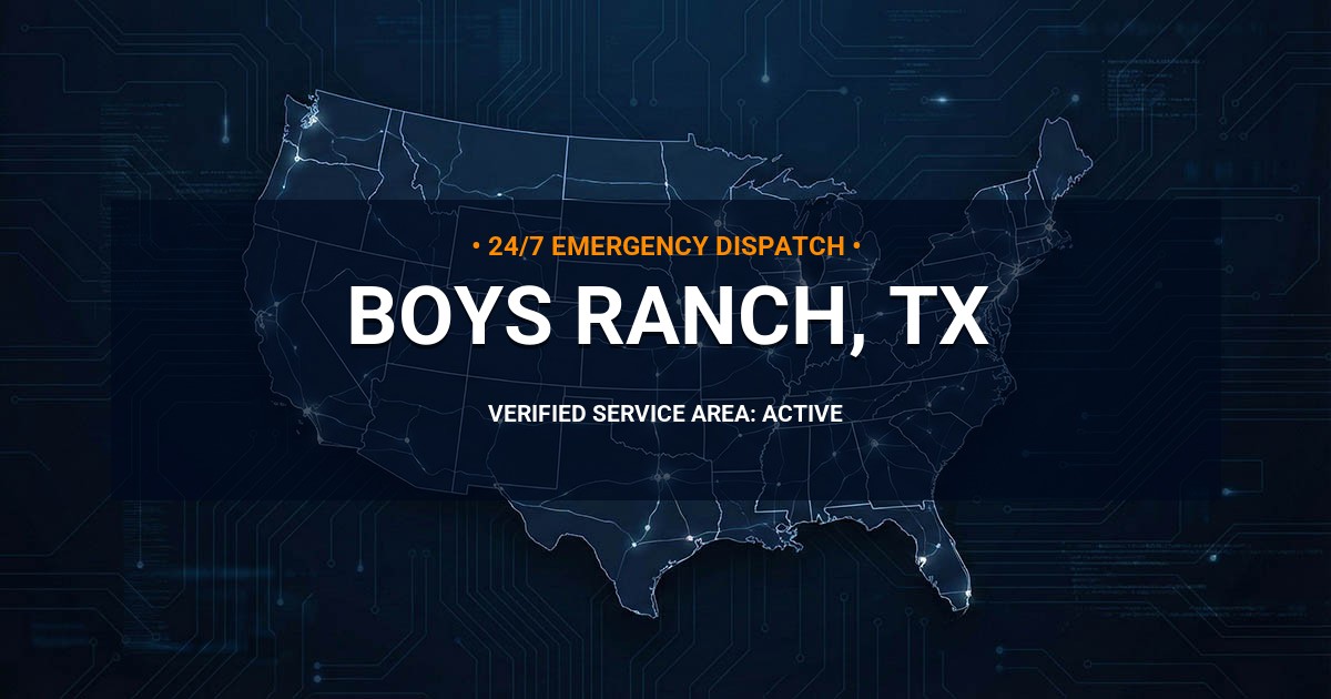 Emergency Plumbing Dispatch Map for Plumbing Services: Boys Ranch, TX