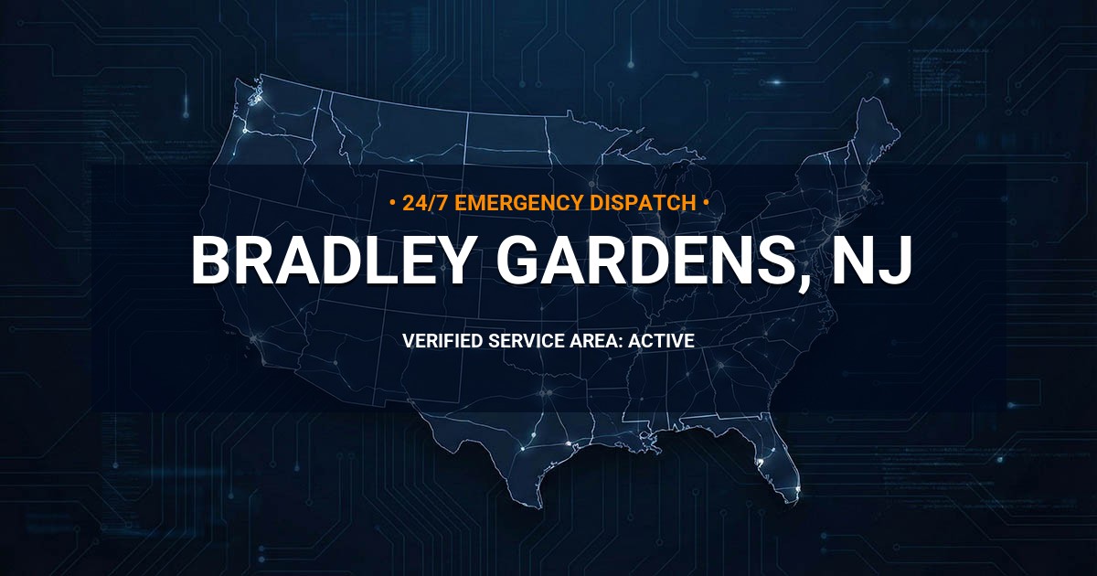 Emergency Plumbing Dispatch Map for Plumbing Services: Bradley Gardens, NJ