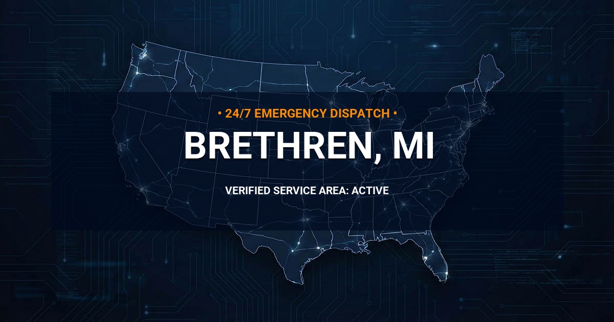 Emergency Plumbing Dispatch Map for Plumbing Services: Brethren, MI