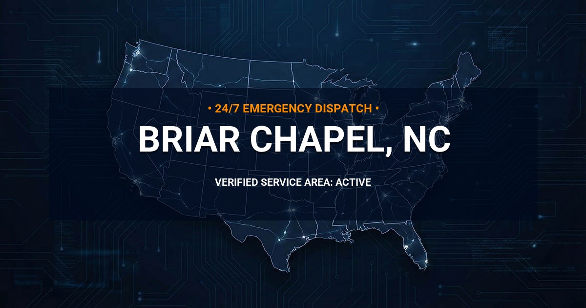 Emergency Plumbing Dispatch Map for Plumbing Services: Briar Chapel, NC