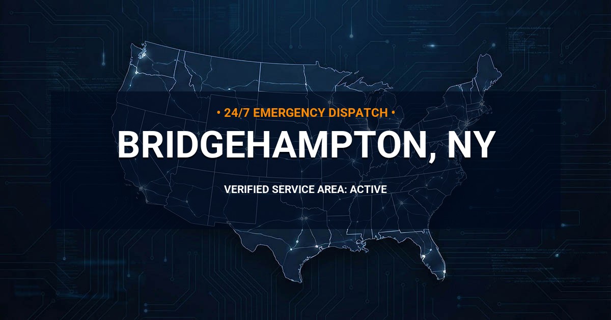 Emergency Plumbing Dispatch Map for Plumbing Services: Bridgehampton, NY