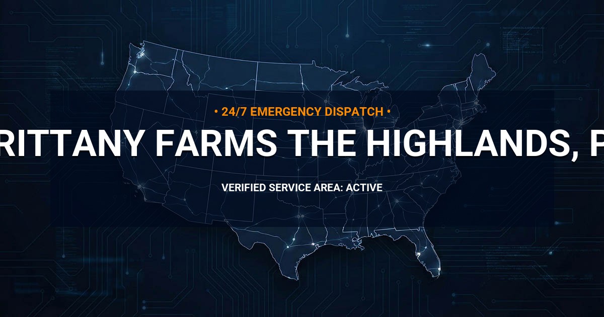 Emergency Plumbing Dispatch Map for Plumbing Services: Brittany Farms-The Highlands, PA