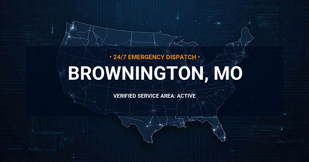 Emergency Plumbing Dispatch Map for Plumbing Services: Brownington, MO