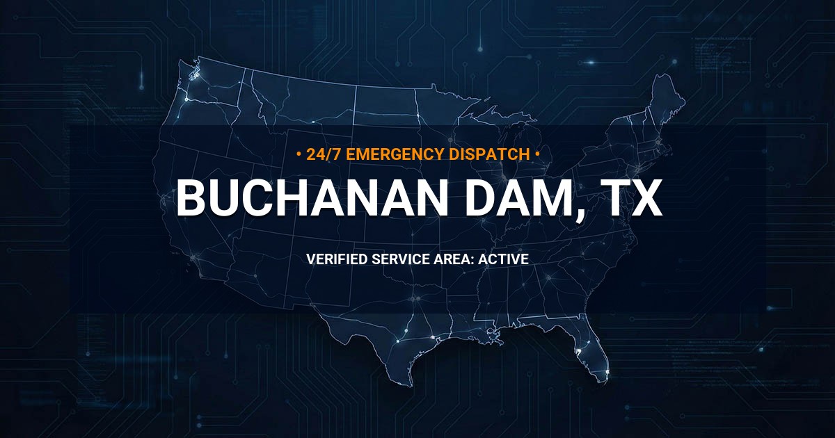 Emergency Plumbing Dispatch Map for Plumbing Services: Buchanan Dam, TX