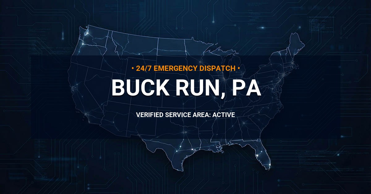 Emergency Plumbing Dispatch Map for Plumbing Services: Buck Run, PA