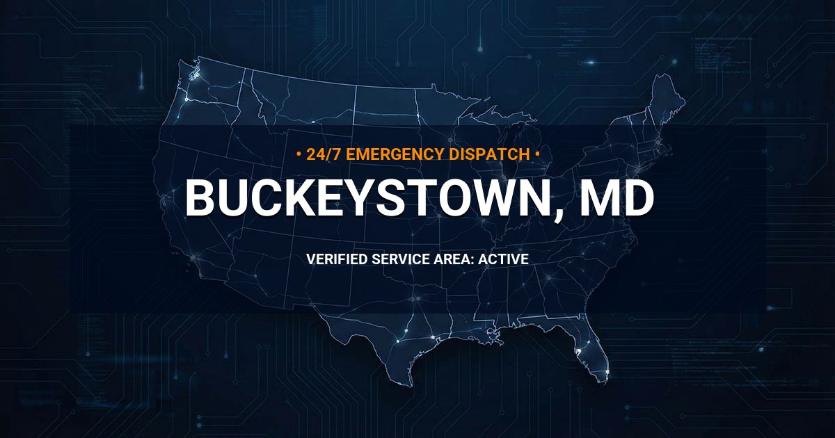 Emergency Plumbing Dispatch Map for Plumbing Services: Buckeystown, MD