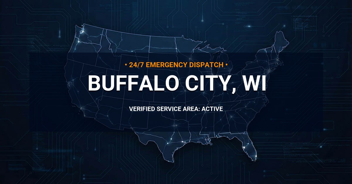 Emergency Plumbing Dispatch Map for Plumbing Services: Buffalo City, WI