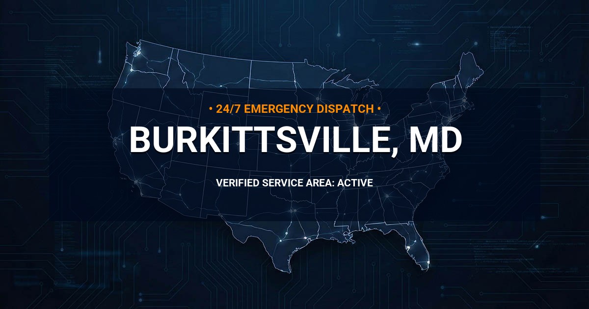 Emergency Plumbing Dispatch Map for Plumbing Services: Burkittsville, MD