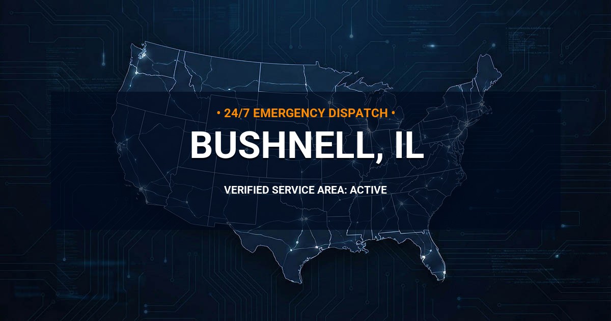 Emergency Plumbing Dispatch Map for Plumbing Services: Bushnell, IL