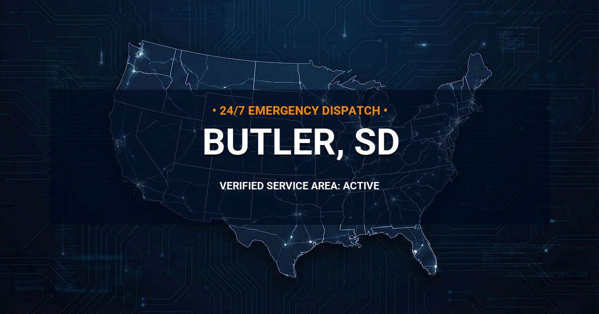 Emergency Plumbing Dispatch Map for Plumbing Services: Butler, SD