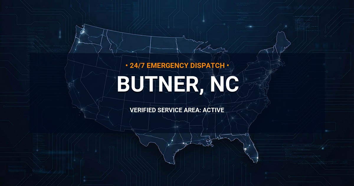 Emergency Plumbing Dispatch Map for Plumbing Services: Butner, NC