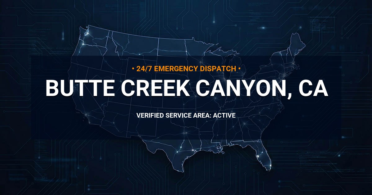 Emergency Plumbing Dispatch Map for Plumbing Services: Butte Creek Canyon, CA