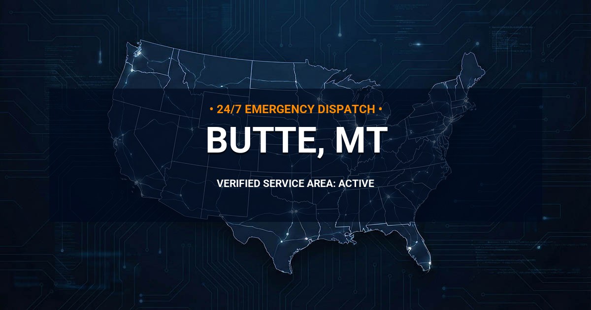Emergency Plumbing Dispatch Map for Plumbing Services: Butte, MT