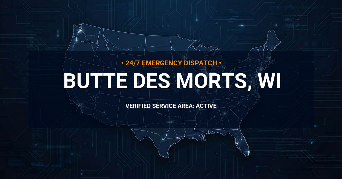 Emergency Plumbing Dispatch Map for Plumbing Services: Butte des Morts, WI