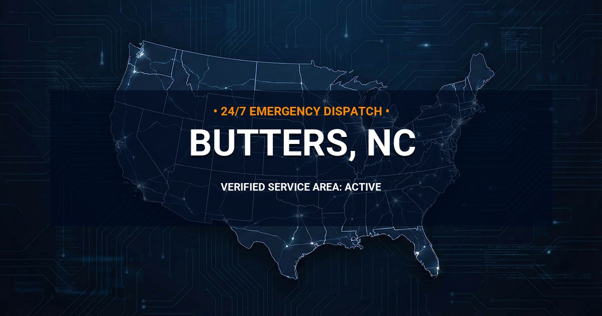 Emergency Plumbing Dispatch Map for Plumbing Services: Butters, NC