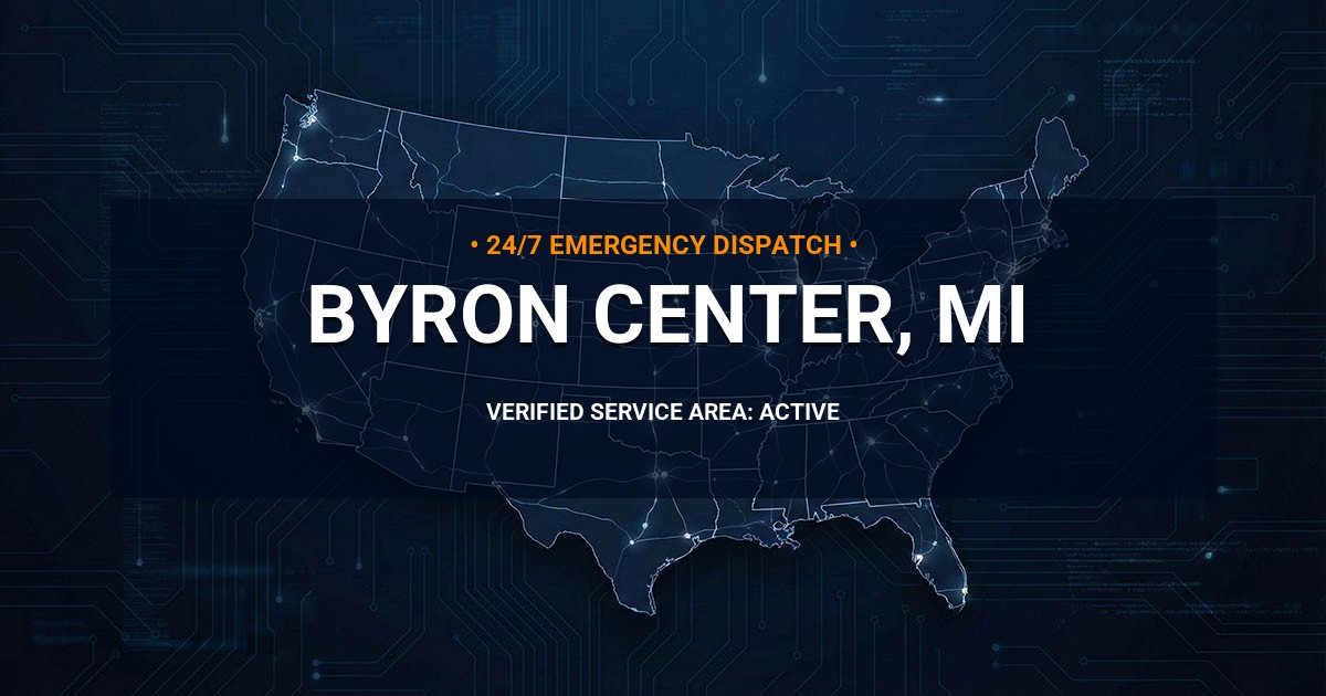 Emergency Plumbing Dispatch Map for Plumbing Services: Byron Center, MI