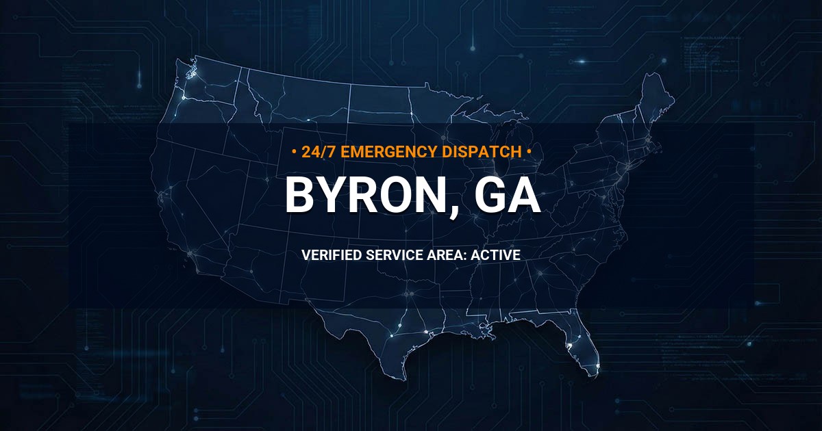 Emergency Plumbing Dispatch Map for Plumbing Services: Byron, GA