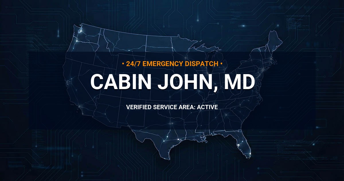 Emergency Plumbing Dispatch Map for Plumbing Services: Cabin John, MD