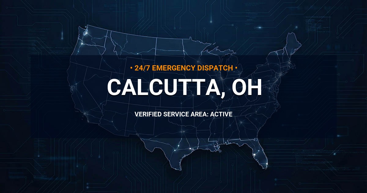 Emergency Plumbing Dispatch Map for Plumbing Services: Calcutta, OH