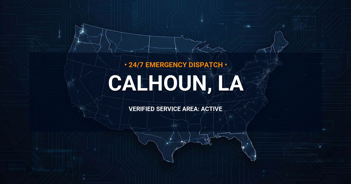 Emergency Plumbing Dispatch Map for Plumbing Services: Calhoun, LA