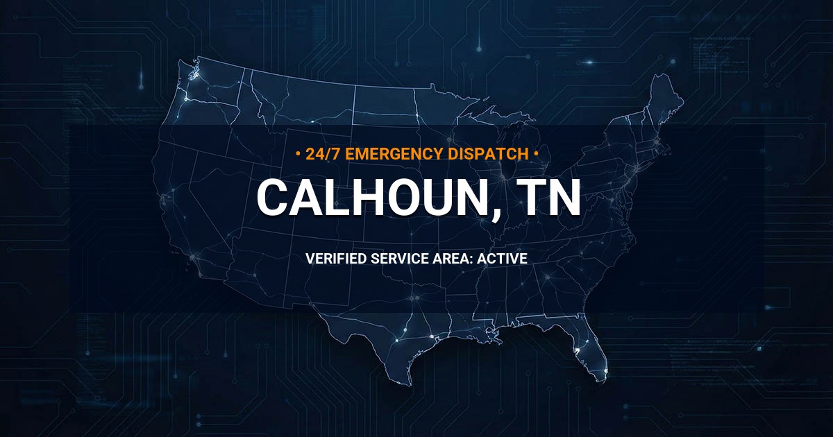 Emergency Plumbing Dispatch Map for Plumbing Services: Calhoun, TN