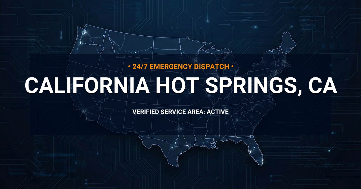 Emergency Plumbing Dispatch Map for Plumbing Services: California Hot Springs, CA
