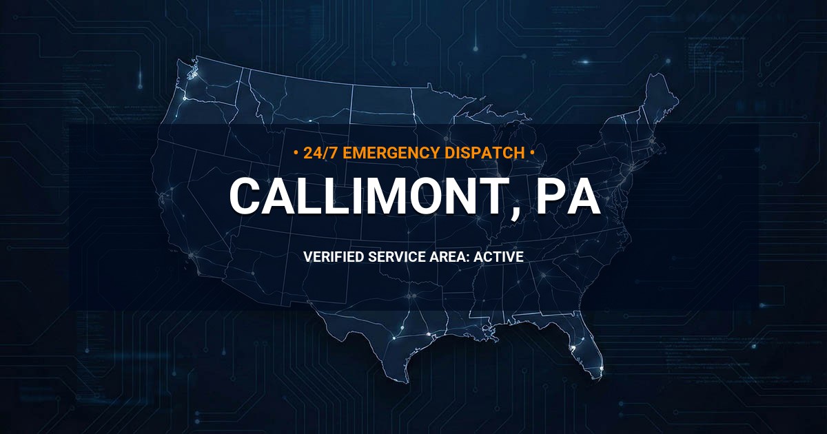 Emergency Plumbing Dispatch Map for Plumbing Services: Callimont, PA
