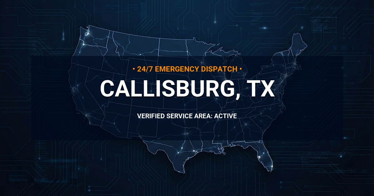 Emergency Plumbing Dispatch Map for Plumbing Services: Callisburg, TX