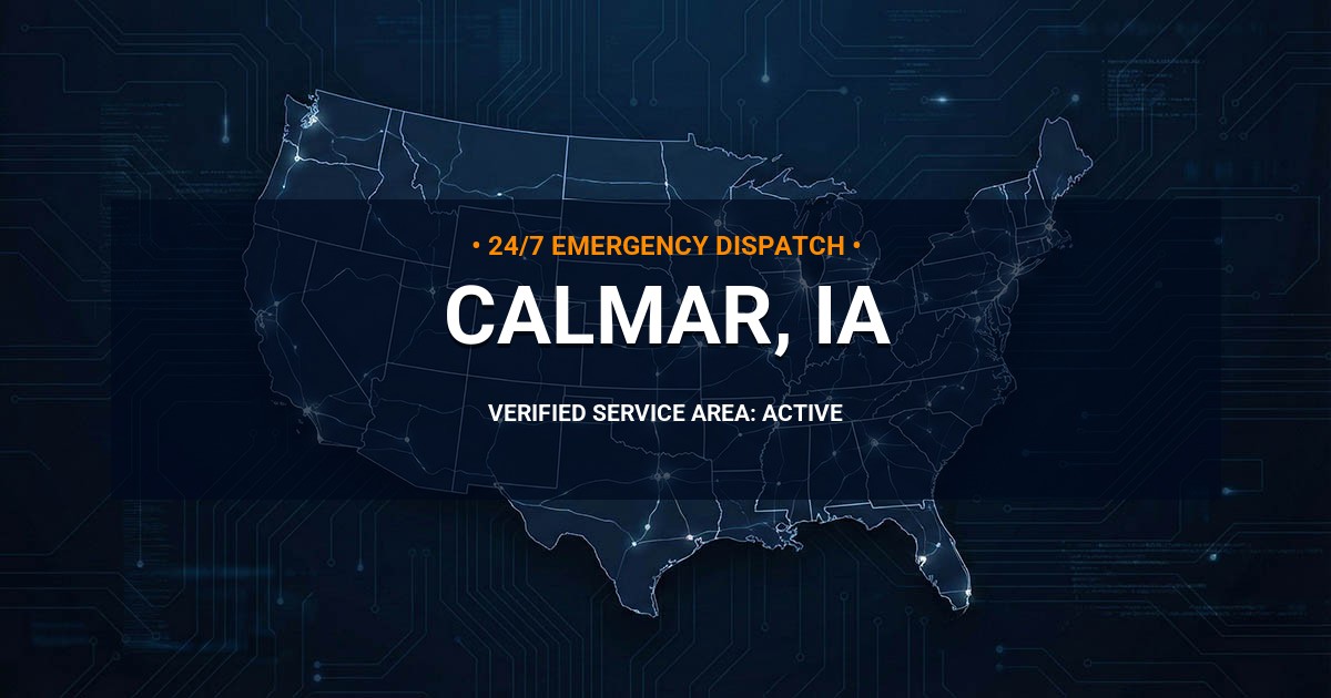 Emergency Plumbing Dispatch Map for Plumbing Services: Calmar, IA