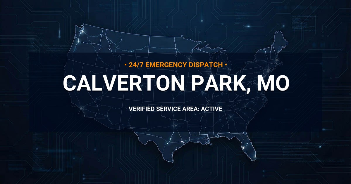 Emergency Plumbing Dispatch Map for Plumbing Services: Calverton Park, MO