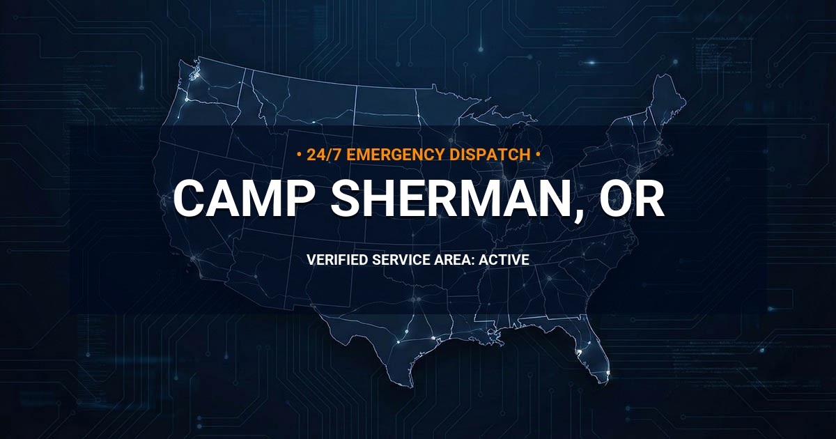 Emergency Plumbing Dispatch Map for Plumbing Services: Camp Sherman, OR
