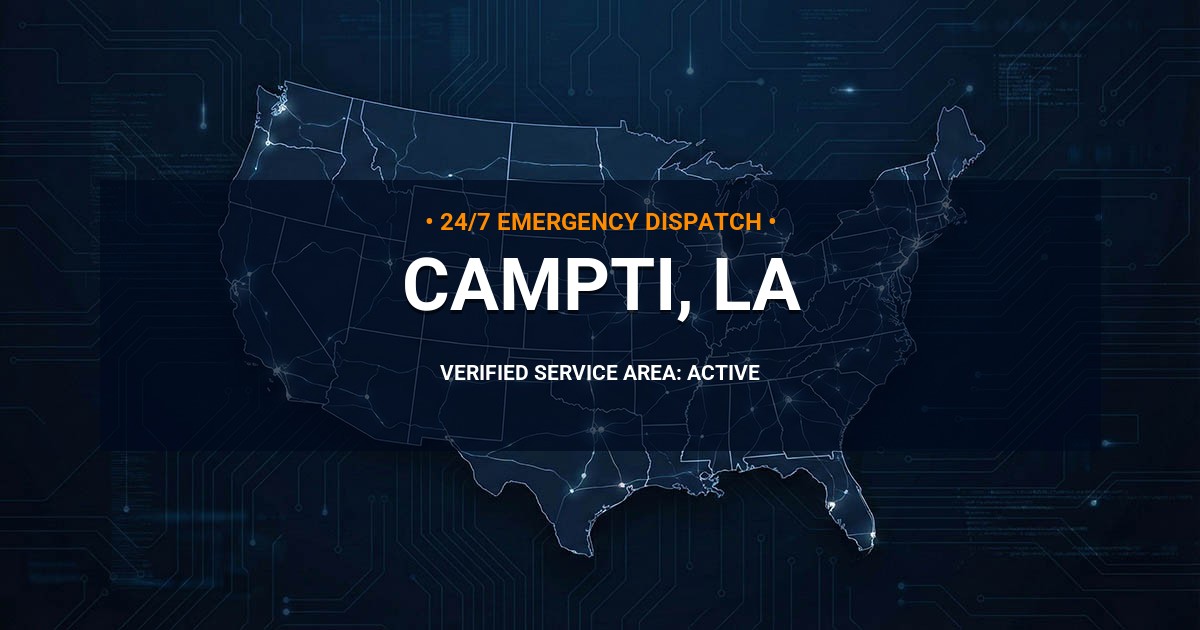 Emergency Plumbing Dispatch Map for Plumbing Services: Campti, LA