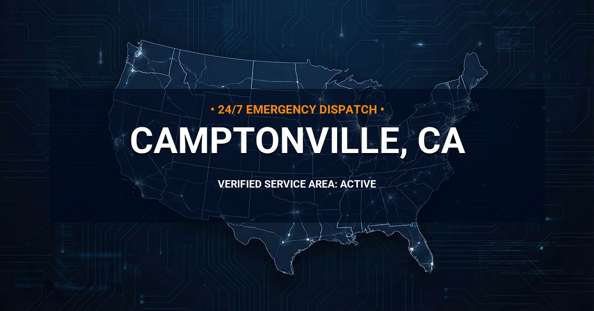 Emergency Plumbing Dispatch Map for Plumbing Services: Camptonville, CA