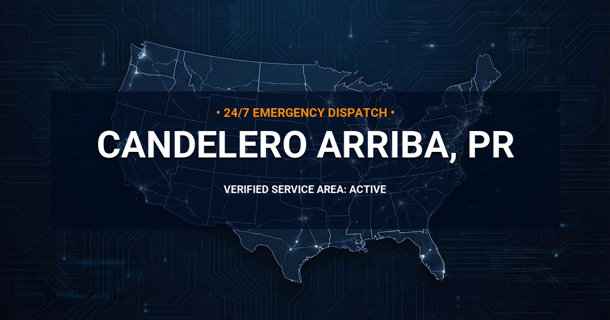 Emergency Plumbing Dispatch Map for Plumbing Services: Candelero Arriba, PR