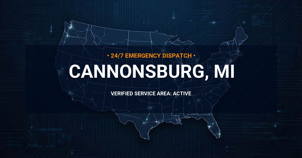 Emergency Plumbing Dispatch Map for Plumbing Services: Cannonsburg, MI
